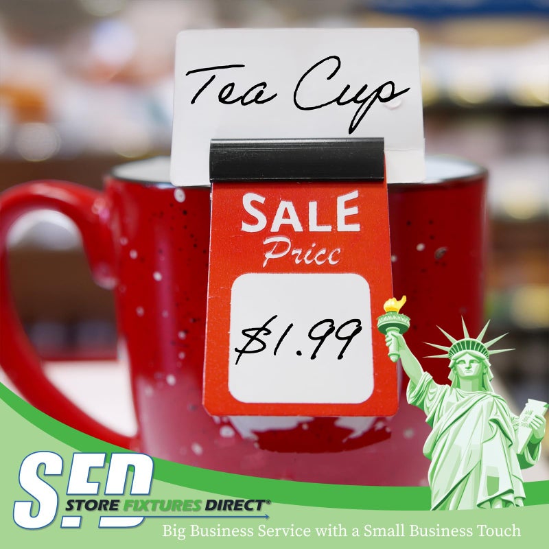 Store Fixtures Direct Black Food Tray Label Holders, Bowl & Cup Sign Clips for Bake Sale Signs, 20 Pack - Image 3
